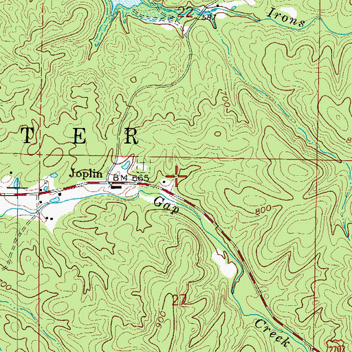 Topographic Map of Gap Creek Recreation Site, AR
