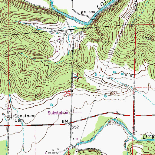 Topographic Map of Bridge School (historical), MO