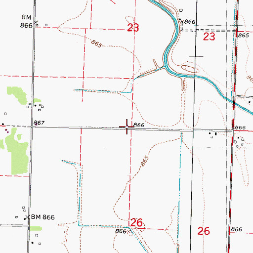 Topographic Map of Center School (historical), MO