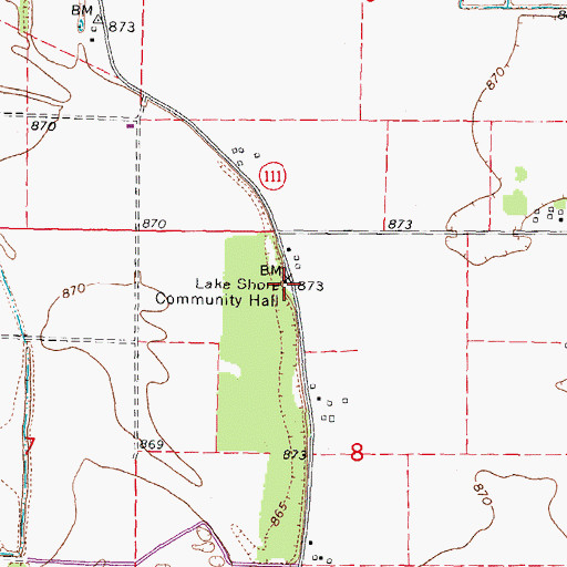 Topographic Map of Lake Shore School (historical), MO