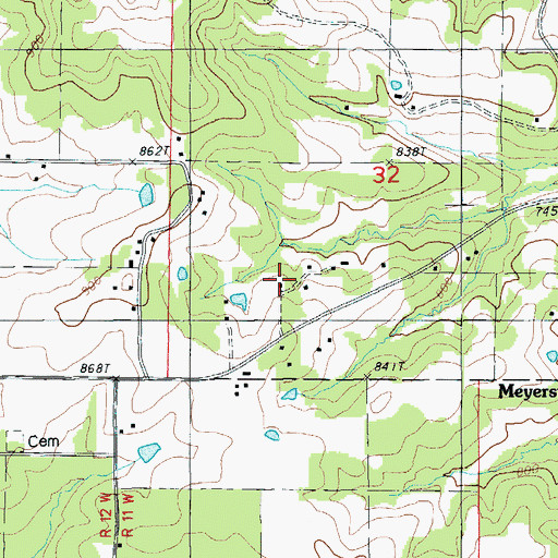 Topographic Map of Smyrnah Church, MO