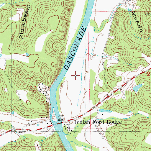 Topographic Map of Indian Village Site, MO