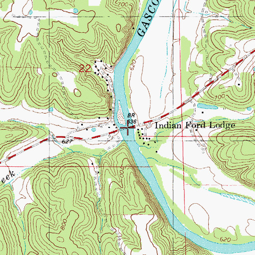 Topographic Map of Vienna Bridge, MO