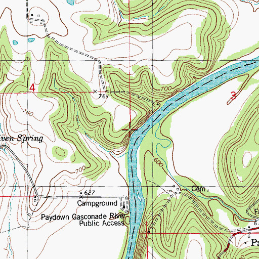 Topographic Map of Indian Paintings, MO