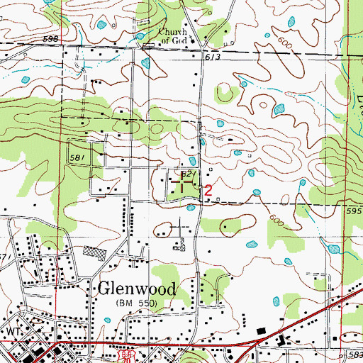 Topographic Map of Caddo Ranger Station and Work Center, AR