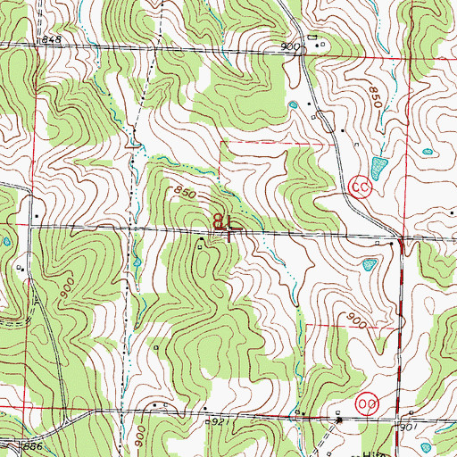Topographic Map of Manning School (historical), MO