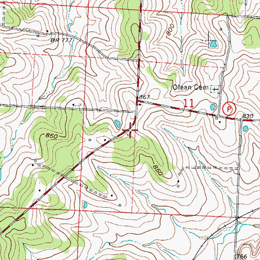 Topographic Map of Sand Hill School (historical), MO