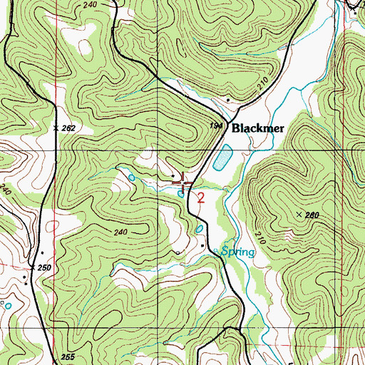 Topographic Map of Barnett Church (historical), MO