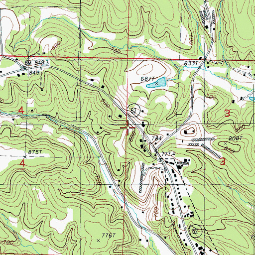 Topographic Map of Daggett Church (historical), MO