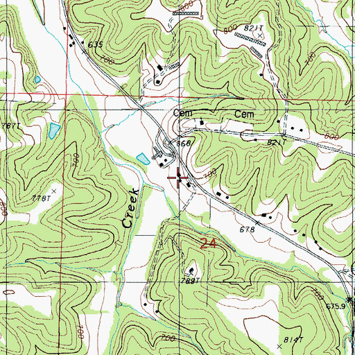 Topographic Map of Miller County Home, MO