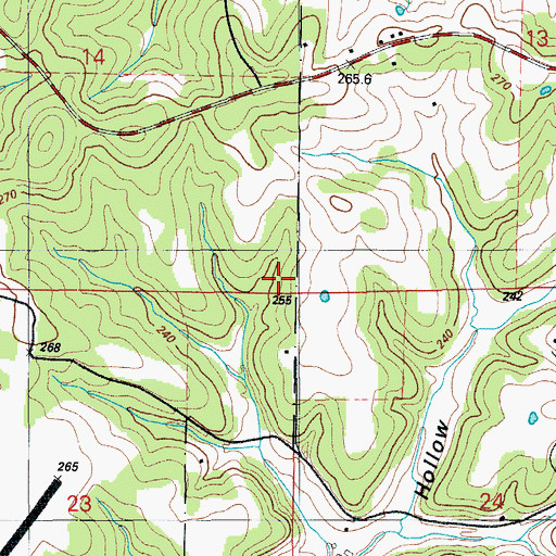 Topographic Map of Reed School (historical), MO