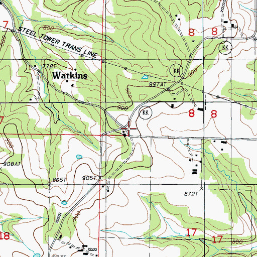 Topographic Map of Hickory Point Baptist Church (historical), MO