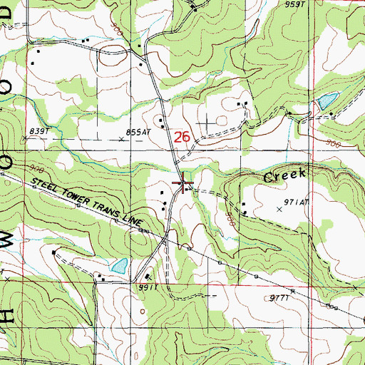Topographic Map of Alder Springs Church, MO