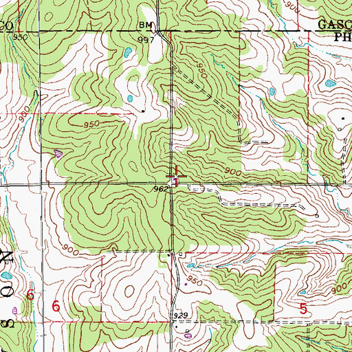 Topographic Map of Harrison School (historical), MO