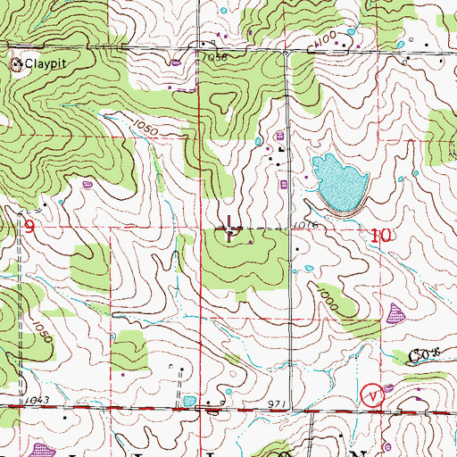 Topographic Map of Ferndale School (historical), MO