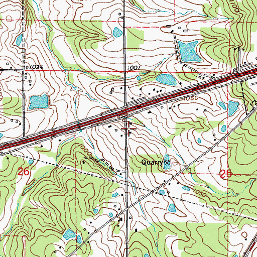 Topographic Map of Forest Grove School (historical), MO