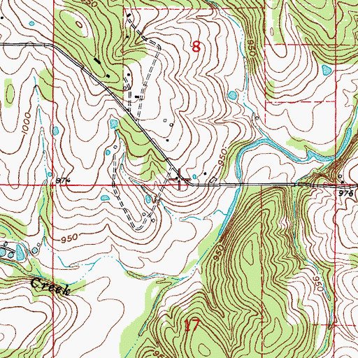 Topographic Map of Cleino School (historical), MO