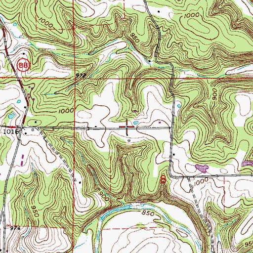 Topographic Map of Zion Hill School (historical), MO