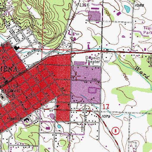 Topographic Map of Mena Work Center, AR