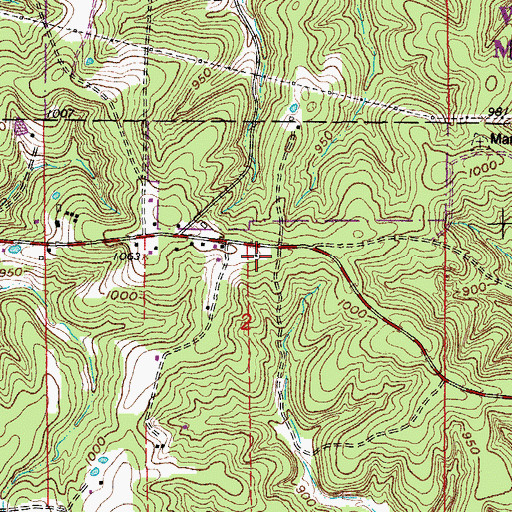 Topographic Map of Roster School (historical), MO