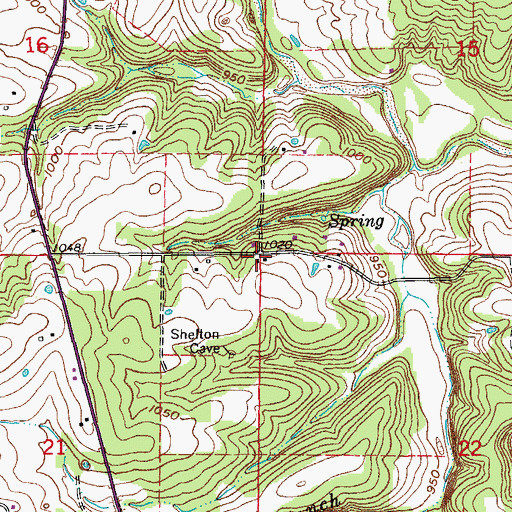 Topographic Map of Central School (historical), MO
