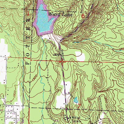 Topographic Map of Menna Visitor Information Station, AR
