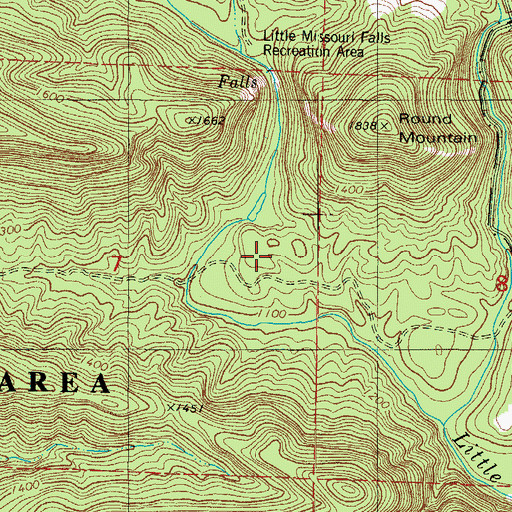Topographic Map of Little Missouri Falls Recreation Area, AR