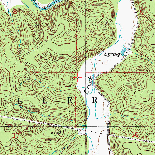 Topographic Map of Granny Baker Graveyard, MO