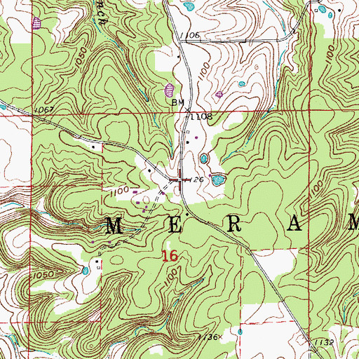 Topographic Map of Norman (historical), MO