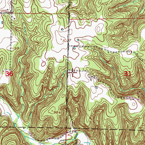Topographic Map of Sweet Home School (historical), MO