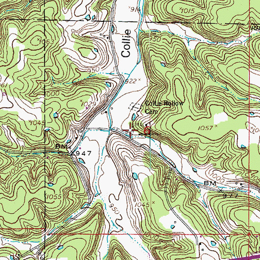 Topographic Map of Debruin (historical), MO