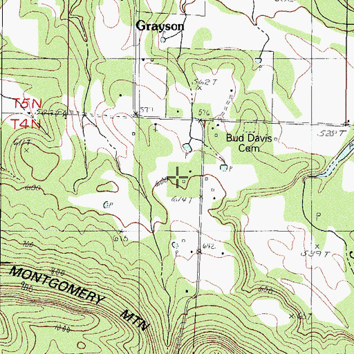 Topographic Map of Cold Springs Work Center, AR