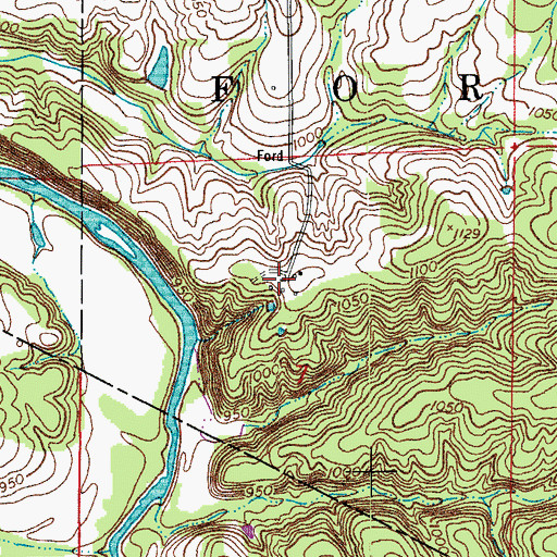 Topographic Map of Fyan (historical), MO