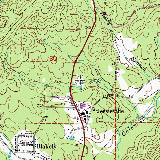 Topographic Map of Jessieville Work Center, AR
