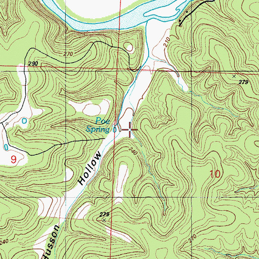 Topographic Map of Coelleda (historical), MO