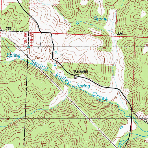 Topographic Map of Spring Valley (historical), MO