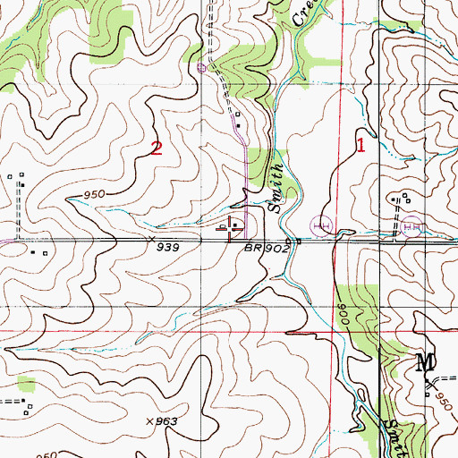 Topographic Map of Alvin (historical), MO