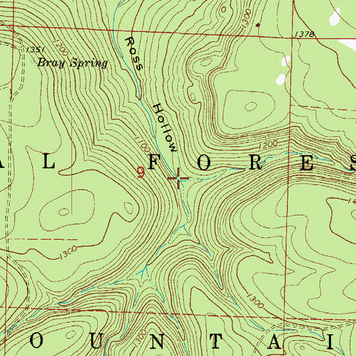 Topographic Map of Lick Creek, AR