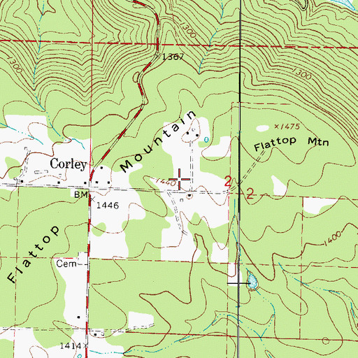 Topographic Map of Cove Lake Picnic Area, AR