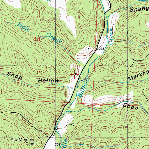 Topographic Map of Todd (historical), MO