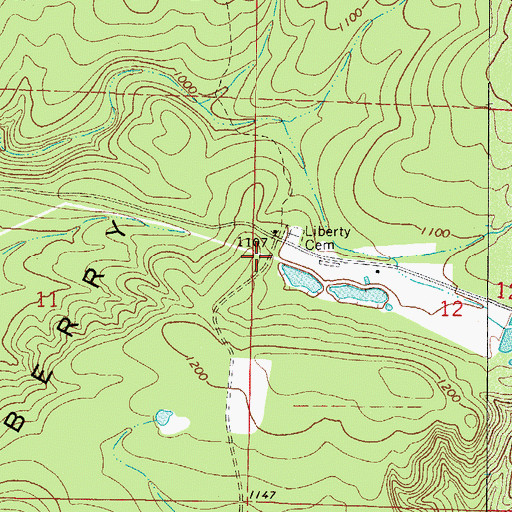 Topographic Map of Liberty School, AR