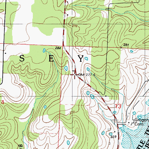 Topographic Map of Passo (historical), MO