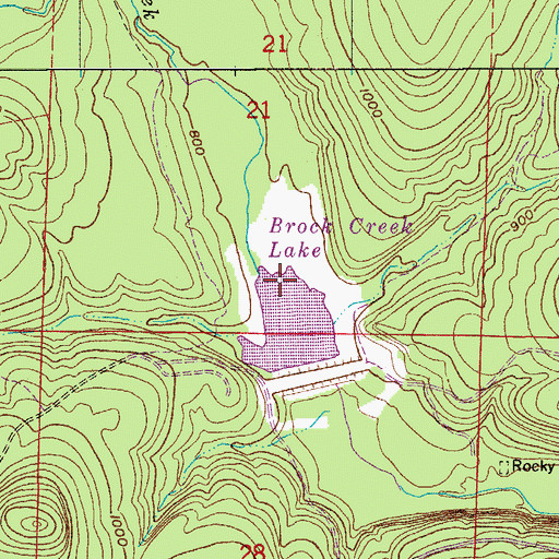 Topographic Map of Brock Creek Lake, AR