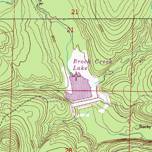 Topographic Map of Brock Creek Lake, AR
