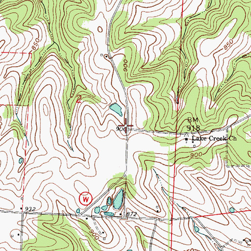 Topographic Map of Lutman (historical), MO