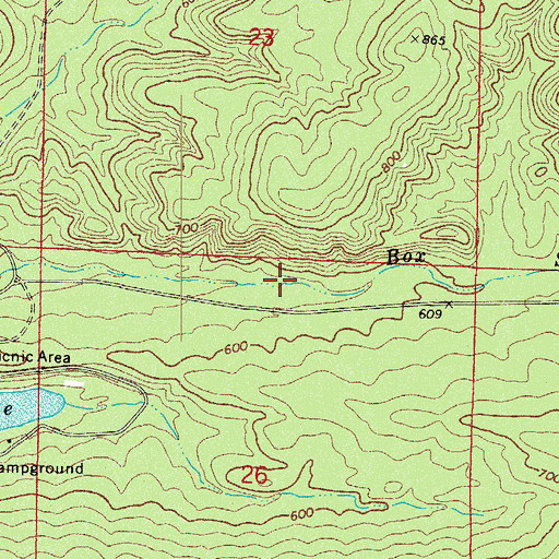 Topographic Map of Spring Lake Trail, AR