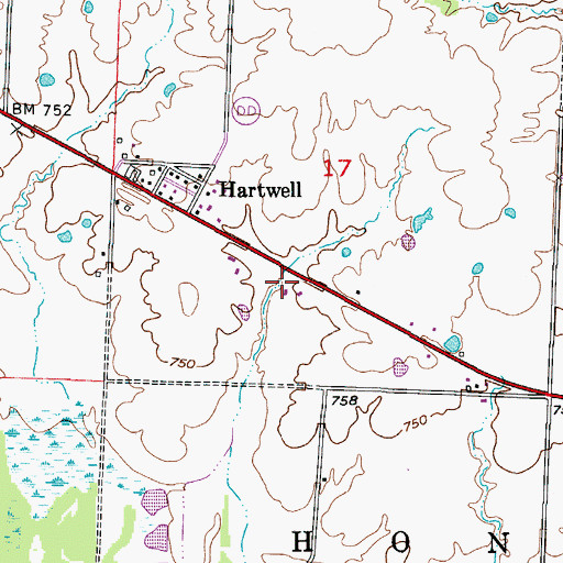 Topographic Map of Industry (historical), MO