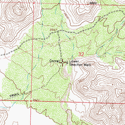 Topographic Map of Lower Beecher Well, AZ
