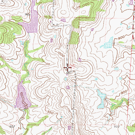 Topographic Map of Burk School (historical), MO