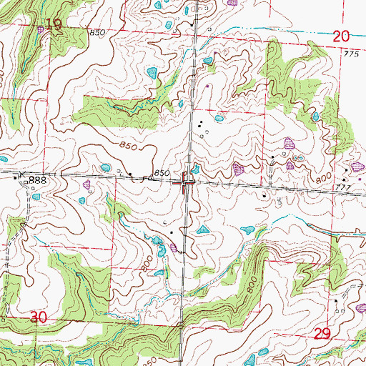 Topographic Map of Cross Roads School (historical), MO